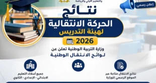نتائج الحركة الانتقالية لهيئة التدريس 2026